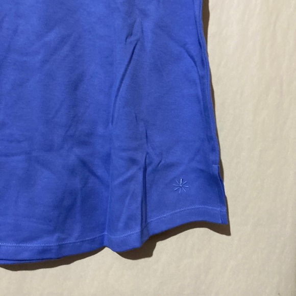 Isaac Mizrahi Live! Small Short Sleeve Blue 100% Cotton Tunic Top - Picture 4 of 6